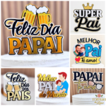 Topo de bolo Melhor Pai do Mundo para imprimir em arquivo digital