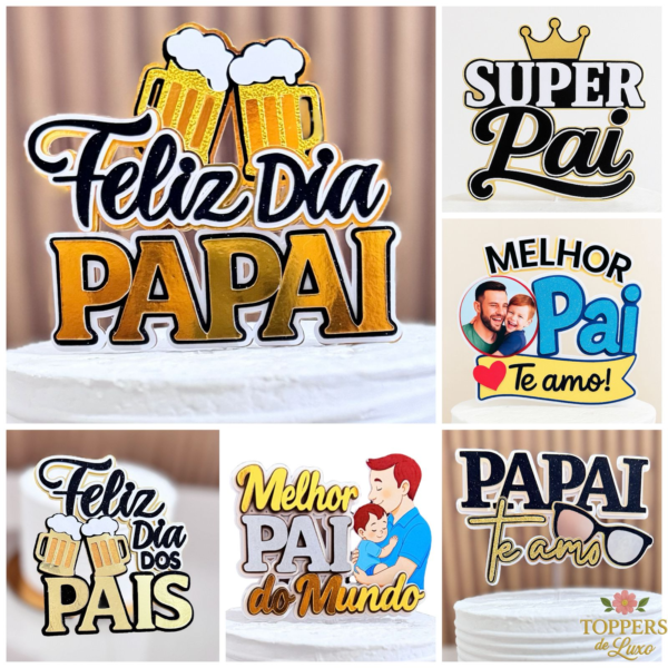 Topo de bolo Melhor Pai do Mundo para imprimir em arquivo digital