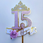 Arquivo corte topo de bolo 15 anos personalizado para imprimir