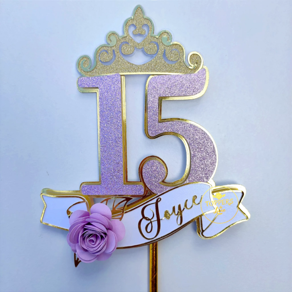 Arquivo corte topo de bolo 15 anos personalizado para imprimir