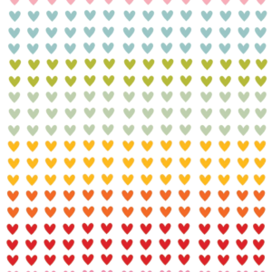 Arquivo DTF UV corações coloridos A4 para imprimir grátis