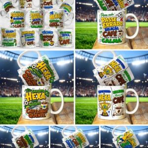 Arte digital para caneca Copa 2026 personalizada pronta para imprimir
