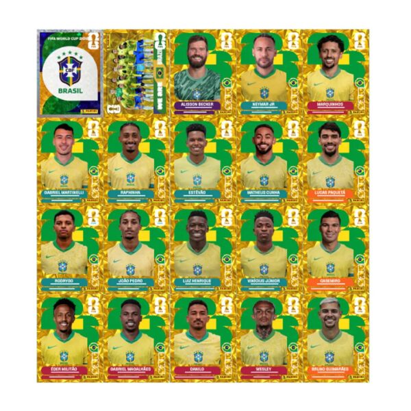 Arquivo corte Figurinha Brasil Gold Crumple personalizado para imprimir grátis