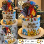Arquivo de corte festa junina topo de bolo chique personalizado para imprimir e cortar na Silhouette.