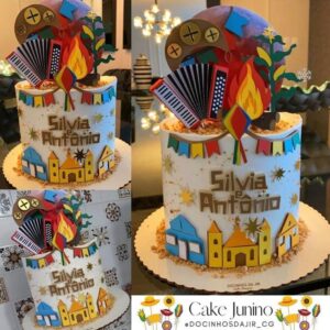 Arquivo de corte festa junina topo de bolo chique personalizado para imprimir e cortar na Silhouette.