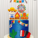 Arquivo de corte topo de bolo festa junina aniversário menino personalizado para imprimir em alta qualidade.
