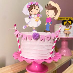 Arquivo de corte festa junina topo de bolo casal personalizado para imprimir e cortar na Silhouette.
