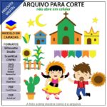 Arquivo de Corte Festa Junina Igrejinha personalizado para imprimir e cortar na Silhouette.