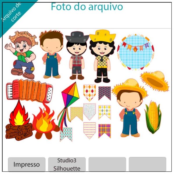Arquivo de Corte Festa Junina Personalizado Arquivo de corte Festa Junina personalizado para topo de bolo, decoração e personalizados para imprimir.