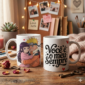 Arte digital para caneca Dia dos Namorados Naruto e Hinata personalizada pronta para impressão