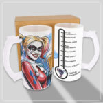 Arte digital para caneca de choop Arlequina personalizada pronta para imprimir