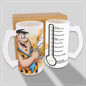 Arte para caneca de chopp Fred Flintstone personalizada pronta para impressão