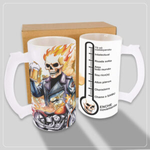 Arte para caneca de choop Motoqueiro Fantasma personalizada pronta para impressão