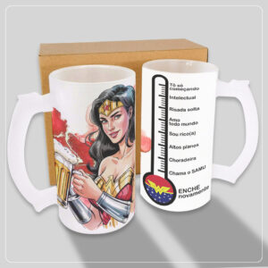 Arte para caneca de choop Mulher Maravilha personalizada pronta para imprimir
