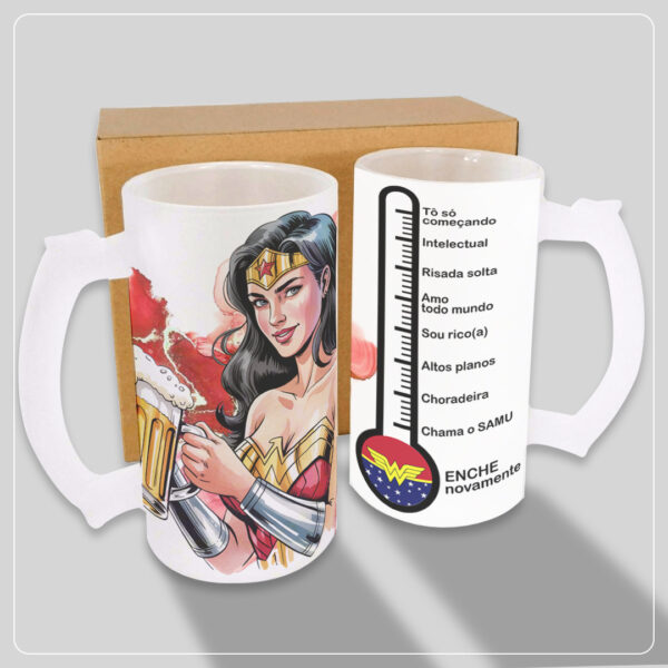 Arte Caneca Choop Mulher Maravilha Personalizada Arte para caneca de choop Mulher Maravilha personalizada pronta para imprimir