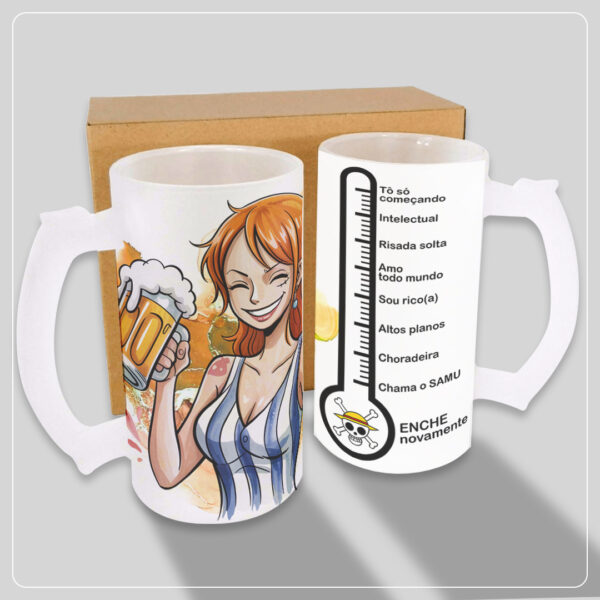 Arte Caneca de Chopp Nami One Piece Arte para caneca de chopp Nami One Piece personalizada em arquivo digital para impressão.