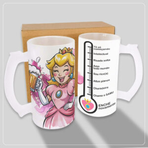 Arte para caneca de choop Princesa Peach personalizada pronta para imprimir