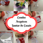 Arquivo de corte Combo Jantar de Casais personalizado para Dia dos Namorados, pronto para imprimir e usar na Silhouette.