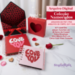 Arquivo digital Coleção Love You Álbum personalizado para imprimir e cortar.
