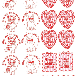 Arte digital para caneca vermelho personalizada pronta para imprimir e sublimar.