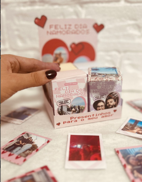 Arquivo corte Blind Box Dia dos Namorados personalizado para Silhouette e impressão digital.