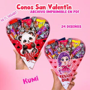Arquivo de corte cone coração para chocolates e doces dia dos namorados para imprimir