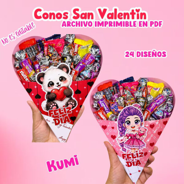 Arquivo Cone Coração Dia dos Namorados Personalizado Arquivo de corte cone coração para chocolates e doces dia dos namorados para imprimir