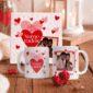Arte digital para caneca Dia dos Namorados personalizada com foto do casal romântico