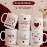 Arte para sublimação de caneca Dia dos Namorados personalizada com tema romântico para presente especial.