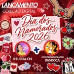 Coleção Digital Dia dos Namorados 2026 com arquivos personalizados para imprimir grátis e criar presentes românticos.