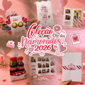 Arquivo de corte Dia dos Namorados 2026 personalizado para Silhouette, PNG e PDF com tema romântico para impressão.