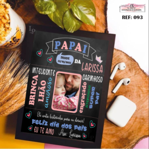 Arquivo corte layout quadro Dia dos Pais personalizado com design moderno e emocional para impressão.