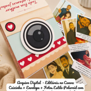 Kit digital fotos polaroid com versículos bíblicos para Dia dos Namorados pronto para imprimir e personalizar.