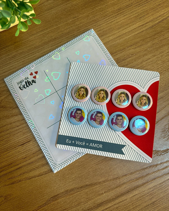Arquivo digital jogo da velha personalizado dia dos namorados para imprimir e cortar na Silhouette.