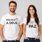 Arte para camiseta Dia dos Namorados Pedi Paz a Deus A Paz personalizada em alta resolução para impressão e sublimação.