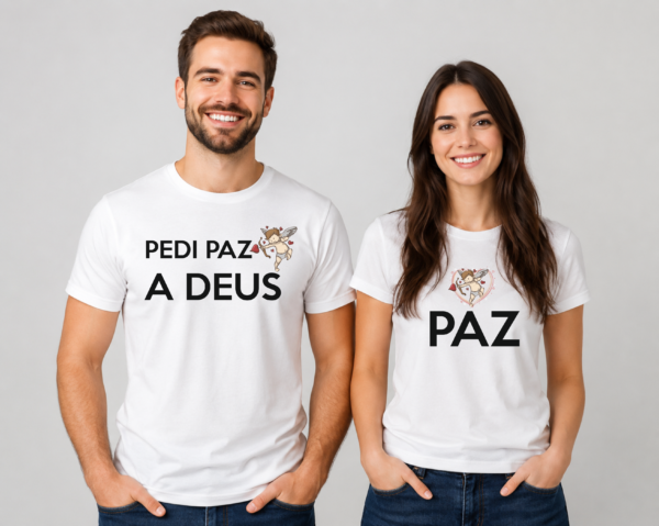 Arte para camiseta Dia dos Namorados Pedi Paz a Deus A Paz personalizada em alta resolução para impressão e sublimação.