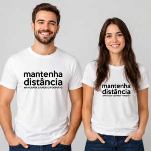 Arte para camiseta Dia dos Namorados Mantenha Distância personalizada pronta para impressão digital.