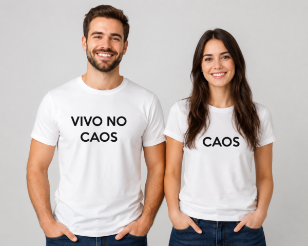 Arte camiseta Dia dos Namorados Vivo no Caos personalizada para impressão, sublimação e DTF.