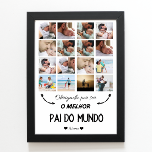 Layout para quadro Dia dos Pais Melhor Pai do Mundo personalizado para impressão