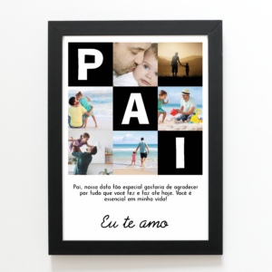 Layout para quadro Dia dos Pais mensagem Eu Te Amo para imprimir