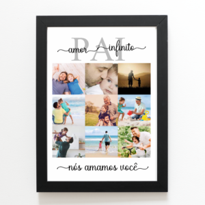 Layout para quadro Dia dos Pais Pai Amor Infinito personalizado para imprimir