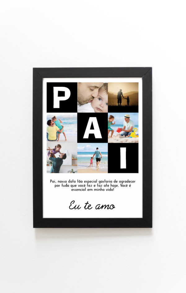 Quadro Dia dos Pais Eu Te Amo Arquivo Digital Layout para quadro Dia dos Pais mensagem Eu Te Amo para imprimir