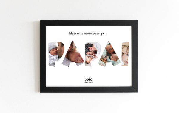 Layout para quadro Dia dos Pais personalizado primeiro dia dos pais papai para imprimir