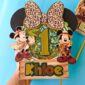 Arte topo de bolo safari do Mickey e Minnie personalizada para imprimir