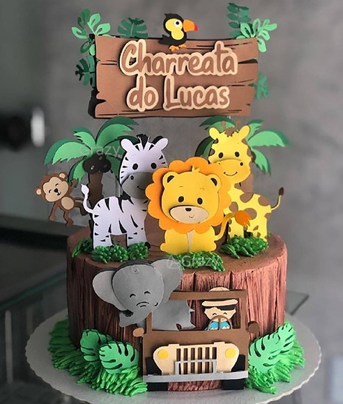 Arte Topo de Bolo Safari Legal Personalizado Arquivo digital topo de bolo safari legal personalizado para imprimir