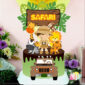 Arquivo de corte topo de bolo Safari Menino digital para imprimir e personalizar festas infantis.