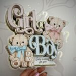 Arquivo de corte topo de bolo chá revelação girl or boy para imprimir