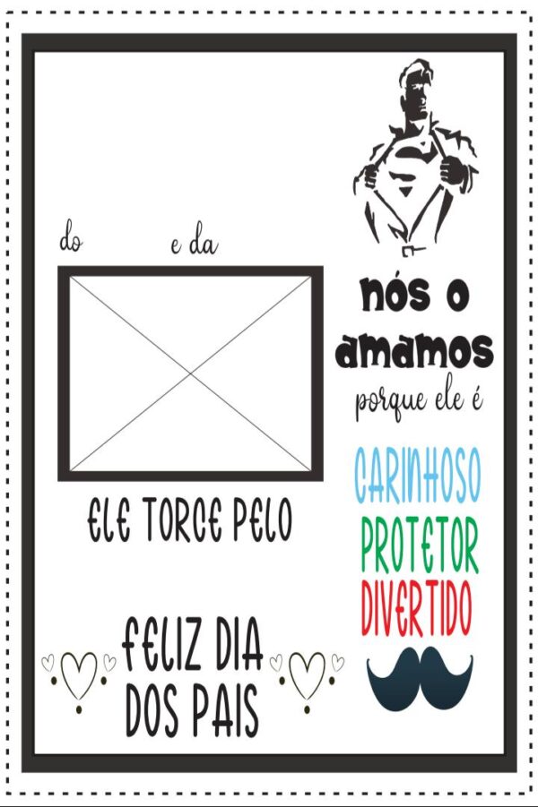 Quadro Dia dos Pais Editável Nós o Amamos Quadro Dia dos Pais editável “Nós o Amamos” em estilo moderno e emocional