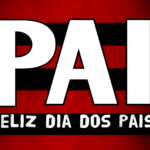 Arte para quadro foto Dia dos Pais Flamengo editável para imprimir