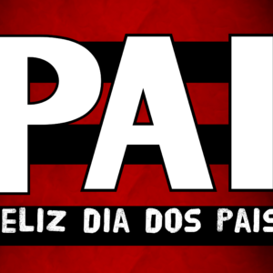 Arte para quadro foto Dia dos Pais Flamengo editável para imprimir